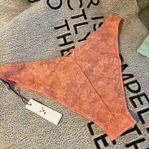 Fleur du Mal - Le Stretch Lace Cheeky - Apricot - XL - New with Tags